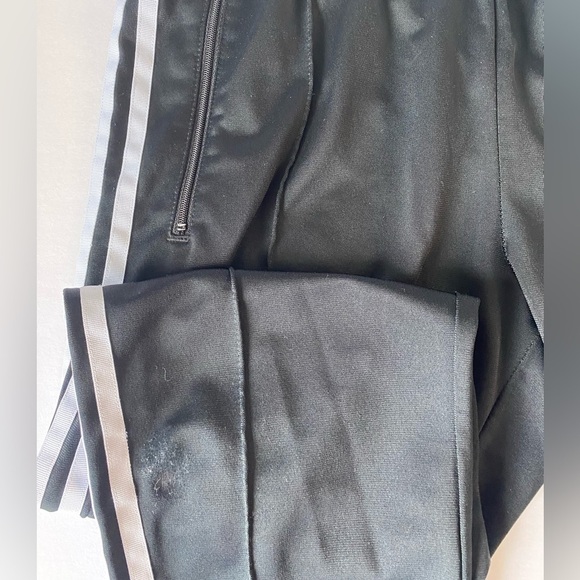 Adidas Climalite Women's Track Pants Three Stripes Black White Ankle Zip Sz M - Picture 9 of 11